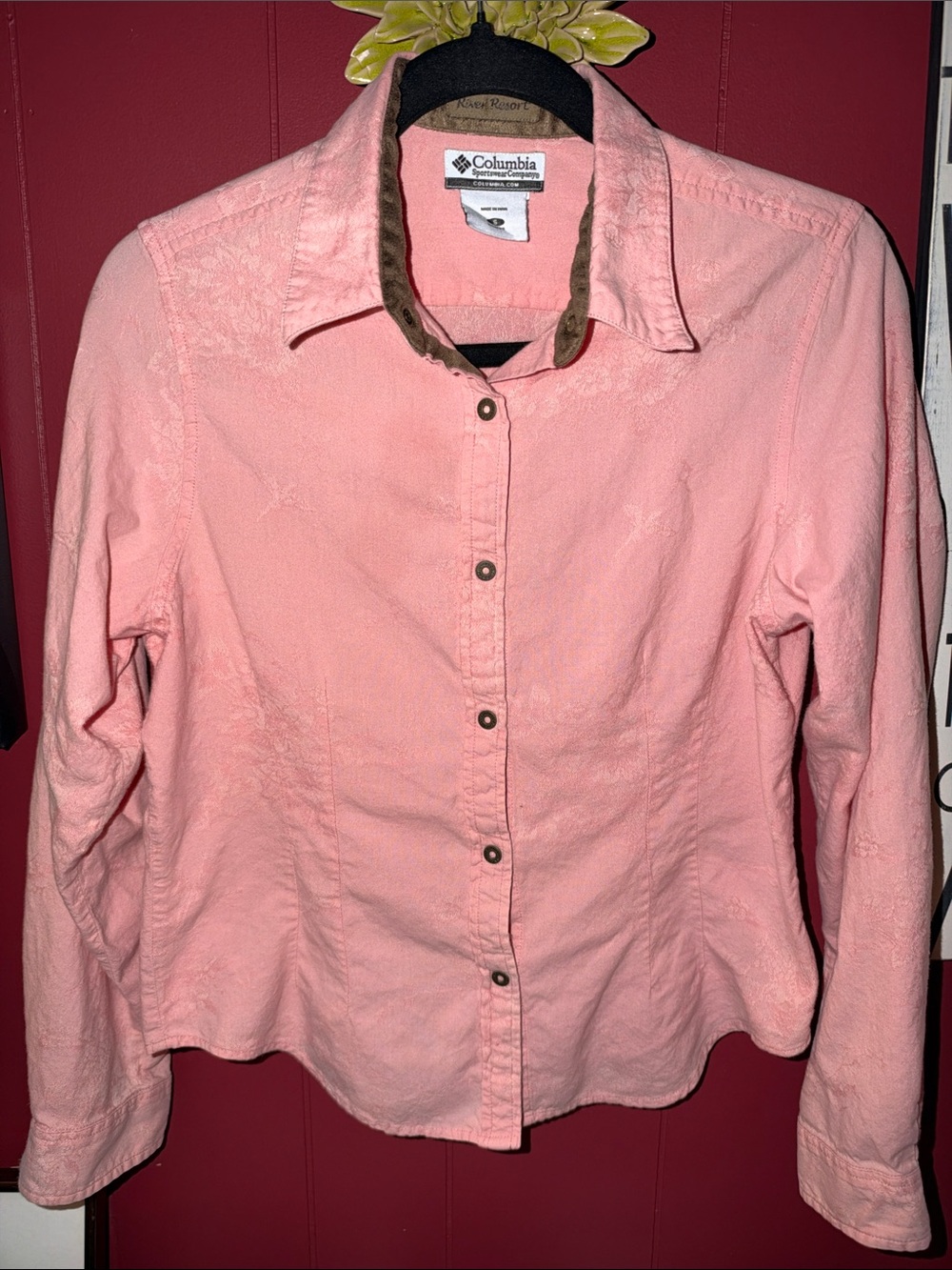 Columbia Coral Pink Button-Down Shirt
